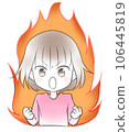 A young girl with her mouth wide open, full of motivation and anger 106445819