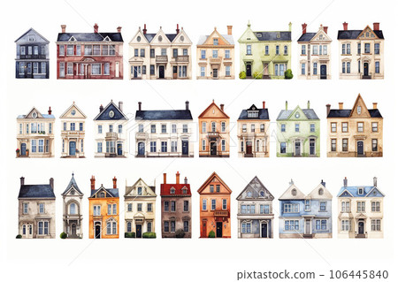 Housing chart (collection illustration of detached houses) Housing chart (collection illustration of detached houses) 106445840
