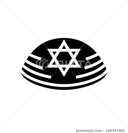 kippah yarmulke jewish glyph icon vector illustration 106445902