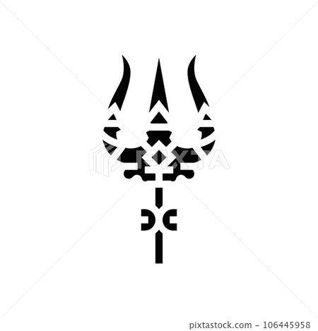 shiva trident trishul glyph icon vector illustration shiva trident trishul glyph icon vector illustration 106445958