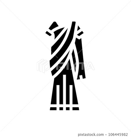 sari traditional clothing glyph icon vector illustration 106445982