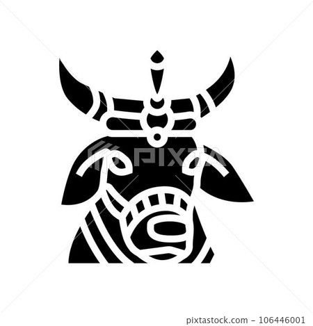 cow sacred animal hinduism glyph icon vector illustration 106446001