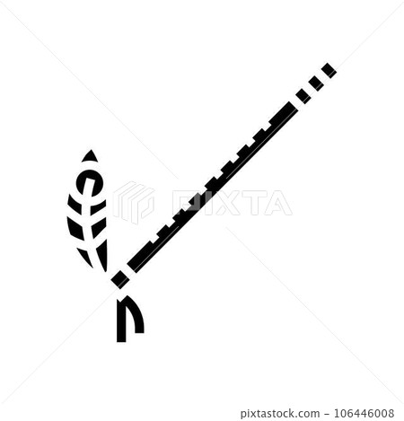 krishna flute hinduism glyph icon vector illustration 106446008