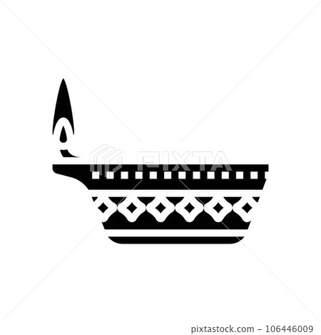 diya lamp hinduism glyph icon vector illustration diya lamp hinduism glyph icon vector illustration 106446009