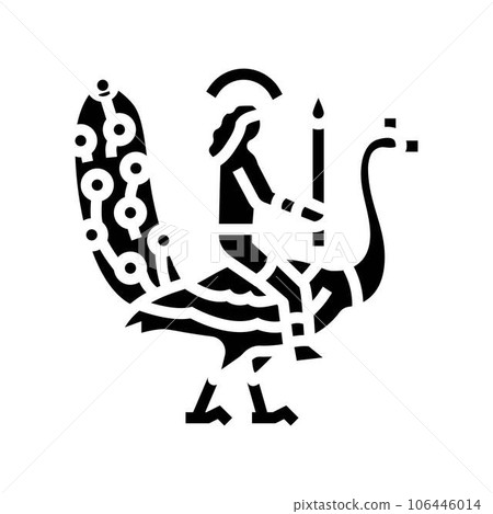 peacock vehicle kartikeya glyph icon vector illustration 106446014