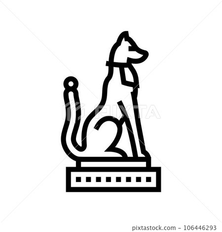 inari fox statue shintoism line icon vector illustration inari fox statue shintoism line icon vector illustration 106446293