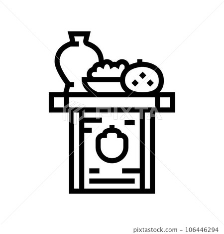 shinsen food offering shintoism line icon vector illustration shinsen food offering shintoism line icon vector illustration 106446294
