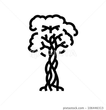 strangler fig jungle amazon line icon vector illustration strangler fig jungle amazon line icon vector illustration 106446313