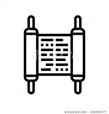 torah scroll jewish line icon vector illustration 106446377