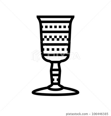 kiddush cup jewish line icon vector illustration 106446385