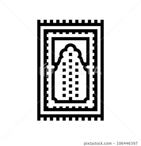 prayer mat islam muslim line icon vector illustration 106446397