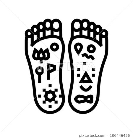 lotus feet divine feet line icon vector illustration lotus feet divine feet line icon vector illustration 106446436