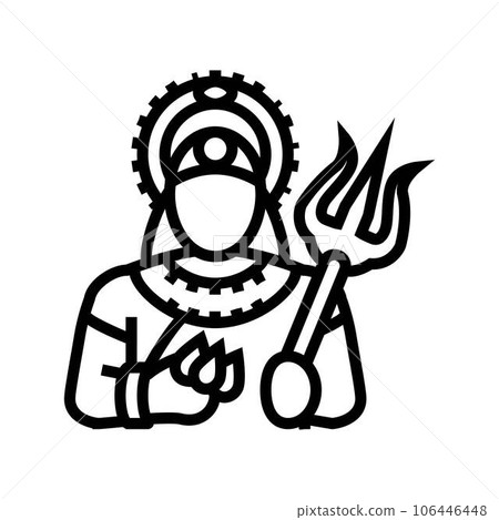 durga trident trishul line icon vector illustration durga trident trishul line icon vector illustration 106446448