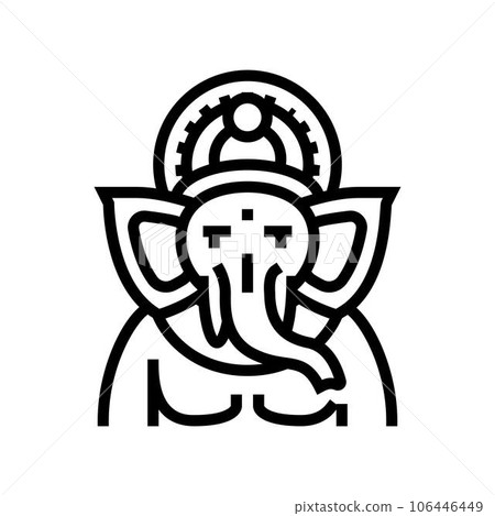 ganesha god om line icon vector illustration ganesha god om line icon vector illustration 106446449