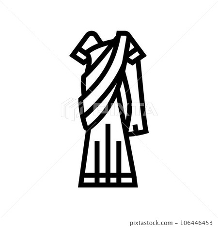 sari traditional clothing line icon vector illustration 106446453