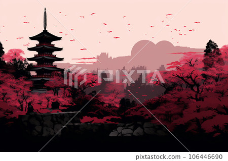 The scenery of Kyoto, the ancient capital of autumn leaves 106446690