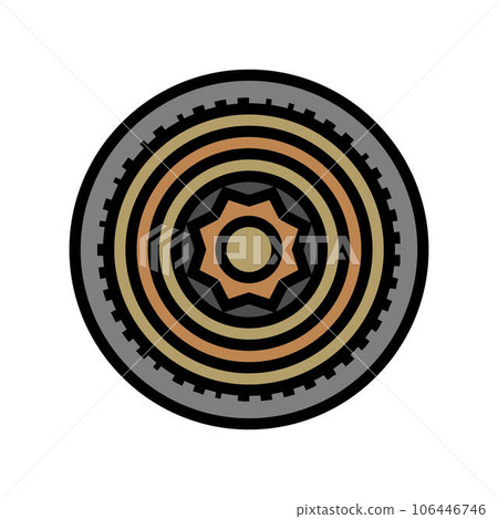 yata mirror shintoism color icon vector illustration 106446746