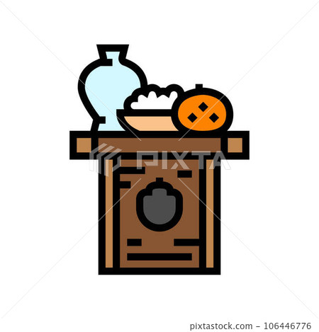 shinsen food offering shintoism color icon vector illustration 106446776