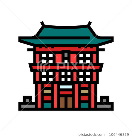 miko shrine maiden shintoism color icon vector illustration miko shrine maiden shintoism color icon vector illustration 106446829