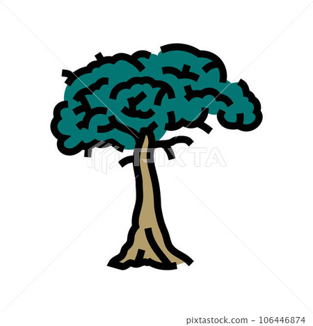 kapok tree jungle amazon color icon vector illustration 106446874