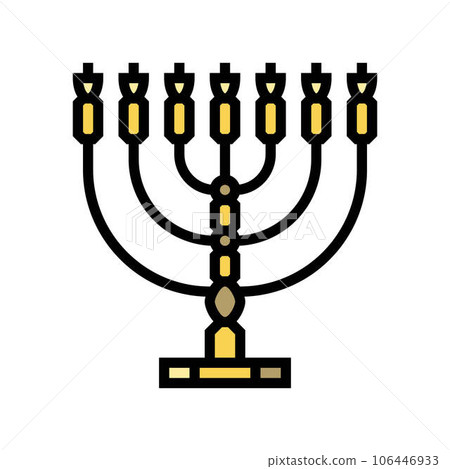 menorah jewish color icon vector illustration 106446933