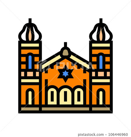 synagogue building jewish color icon vector illustration 106446960