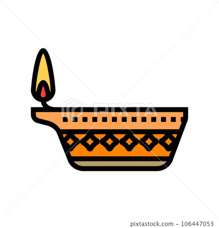 diya lamp hinduism color icon vector illustration 106447053