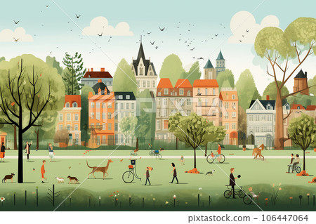 一家人在公園裡玩耍(Merchen touch) 一家人在公園裡玩耍(Merchen touch) 106447064