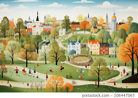 Family playing in the park (Merchen touch) 106447065