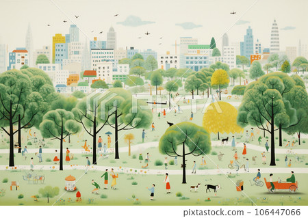 一家人在公園裡玩耍(Merchen touch) 一家人在公園裡玩耍(Merchen touch) 106447066