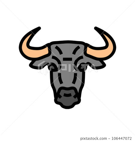 animal bull head color icon vector illustration animal bull head color icon vector illustration 106447072