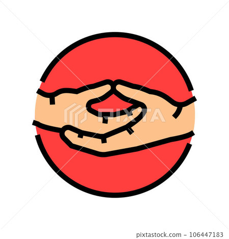 dhyana mudra buddhism color icon vector illustration dhyana mudra buddhism color icon vector illustration 106447183