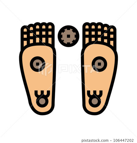 buddha footprints buddhism color icon vector illustration buddha footprints buddhism color icon vector illustration 106447202