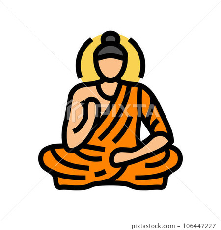 buddha siddhartha gautama color icon vector illustration 106447227