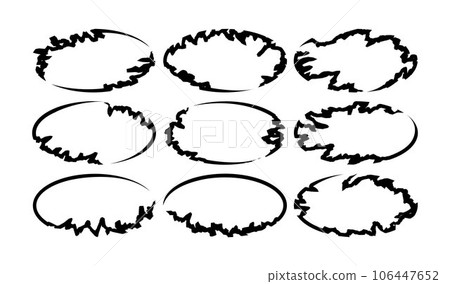 Abstract line oval paper torn border design 106447652