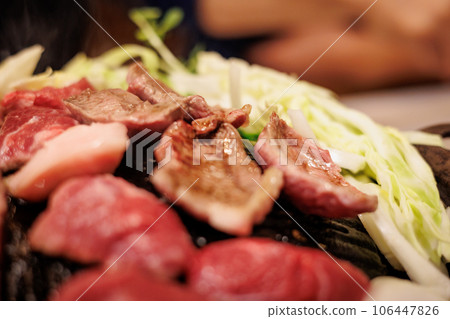 Bake raw lamb in a Genghis Khan pot Bake raw lamb in a Genghis Khan pot 106447826