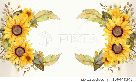 Watercolor frame decorated with sunflowers Watercolor frame decorated with sunflowers 106448345