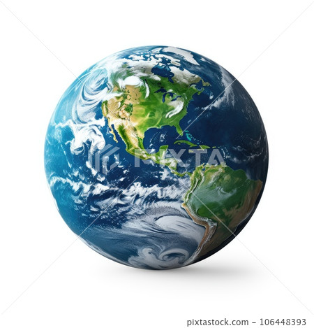 Planet Earth isolated on white background 106448393