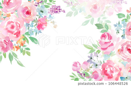 watercolor flower frame illustration 106448526