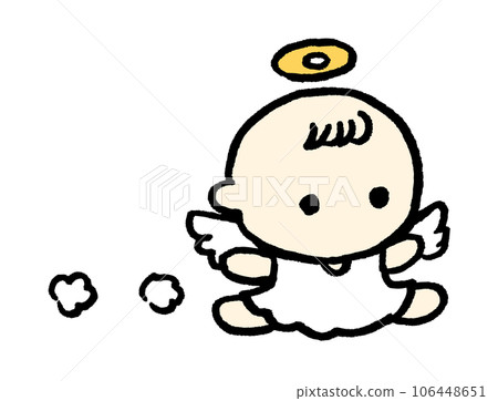 帶翅膀和箍的可愛小天使 106448651