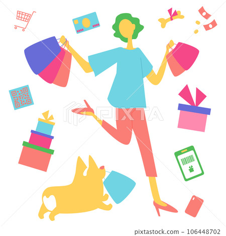 一個喜歡在假期和她的狗一起出去的女人 一個喜歡在假期和她的狗一起出去的女人 106448702