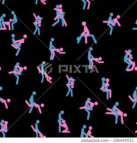 Kama Sutra, seamless pattern, design, poster, fabric. Kamasutra, sketchy poses for making love. Set. 106449552