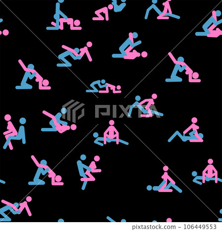 Kama Sutra, seamless pattern, design, poster, fabric. Kamasutra, sketchy poses for making love. Set. 106449553