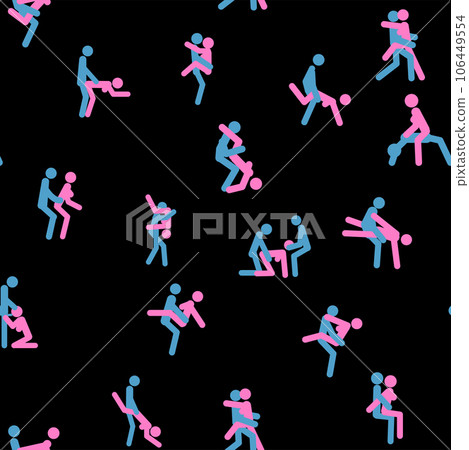 Kama Sutra, seamless pattern, design, poster, fabric. Kamasutra, sketchy poses for making love. Set. 106449554