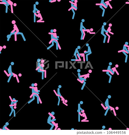 Kama Sutra, seamless pattern, design, poster, fabric. Kamasutra, sketchy poses for making love. Set. 106449556