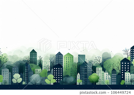 手繪城市(綠色和藍色的城市) 手繪城市(綠色和藍色的城市) 106449724