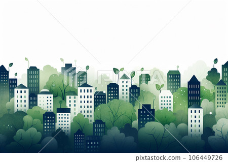 手繪城市(綠色和藍色的城市) 手繪城市(綠色和藍色的城市) 106449726