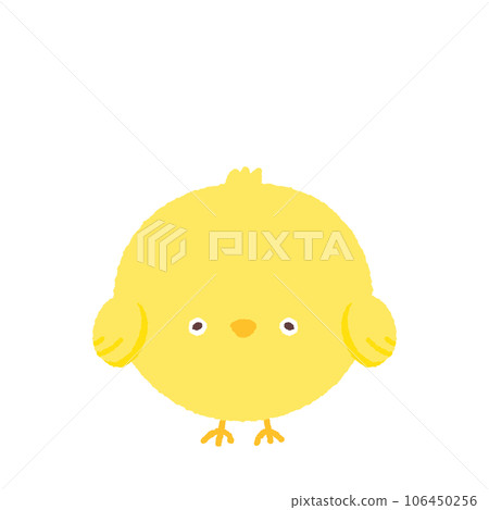 Cute hand-drawn chick/yellow bird - Image material for beginners, children, and greetings 106450256