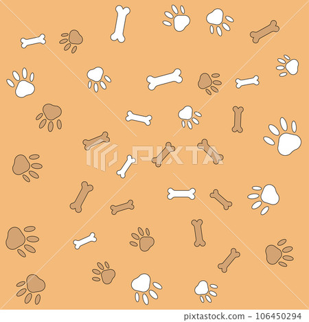 Seamless boho patterns with bone and paw dog. Contemporary minimalistic trendy yellow gradient backgrounds for kids. Seamless boho patterns with bone and paw dog. Contemporary minimalistic trendy yellow gradient backgrounds for kids. 106450294