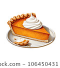 Pumpkin pie, piece of pumpkin pie 106450431